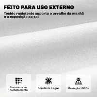 Outsunny Almofada para Banco Exterior com Tiras de Fixação Proteção UV50+ Recuperação Lenta Interior Exterior 198x65x13 cm Creme(m-6)