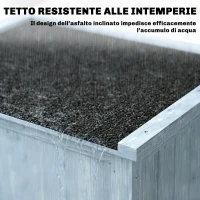 Outsunny Armadio da Esterno in Legno con 2 Scaffali e Tetto Impermeabile, 85x54x170 cm, Grigio(m-7)