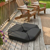 Outsunny Base per Ombrellone con 4 Pezzi, per a Braccio Supporto per Parasole, Riempibile con Acqua 77 kg o Sabbia 100 kg, in HDPE, Nero(m-5)