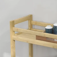 HOMCOM Carrello Portaoggetti per Bagno a 3 Livelli in Bambù, 55x20x75 cm, color Legno(m-7)