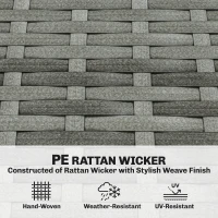 Outsunny Rattanstoel met kussens en banden, gepolsterde outdoor stoel van polyrattan, tot 120 kg(m-5)