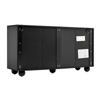 Commode à six tiroirs, coins arrondis des tiroirs, 140x38x74,5 cm, Noir(m-10)