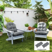 Outsunny Set 2 cuscini per sedia Adirondack capitonné, Grigio(m-6)