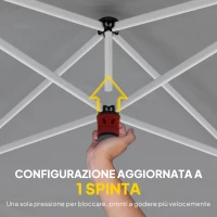 Outsunny Gazebo Pieghevole 3x6 m con Pareti e Altezza Regolabile, Protezione UV 50+, Grigio Chiaro(m-6)