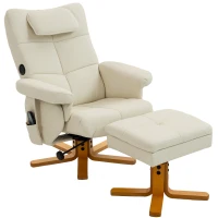HOMCOM Sillón de masaje con reposapiés, respaldo reclinable hasta 135°, baúl de almacenamiento, mando a distancia(m-1)