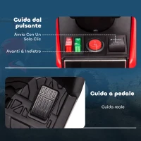 HOMCOM Quad Elettrico per Bambini 12V, 2 Velocità, Ruote Larghe con Clacson e Fari LED, Età 3-5 Anni, Rosso(m-7)