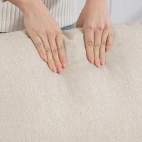 HOMCOM Poltrona da salotto imbottita con braccioli e piedi in acciaio, 73x77x87 cm, Beige(m-5)