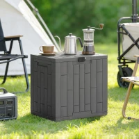 Outsunny Coffre extérieur Capacité 114 L Coffre de rangement extérieur résistant à l'eau et aux UV avec serrure Gris(m-5)