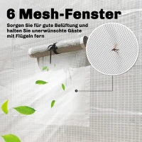 Outsunny Seră aprox. 2,7 x 2 x 2 m cu rafturi, ușă rulabilă cu fermoar, 6 ferestre cu plasă, tije de susținere(m-4)