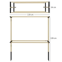 Outsunny Treillis de jardin métallique flexible pour baies : framboises, mûres & myrtilles – treillis extensible(m-3)