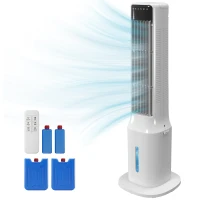 HOMCOM Climatizzatore Evaporativo a Torre 3 in 1 con Serbatoio da 9L, Oscillazione 48°, 3 Velocità, 3 Modalità e Timer, Bianco(m-6)