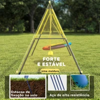 AIYAPLAY Baloiço para Bebés com Cordas Ajustáveis Estrutura de Aço Carga 150 kg para 3 Crianças de 3-8 Anos Multicolor(m-5)