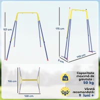 AIYAPLAY Cadru pentru Leagăn de Grădină din Oțel, Anti-UV, Gri(m-3)