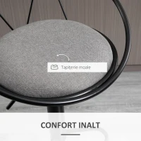 Homcom Set 2 Scaune de Bar – Pivotante, Maro, Reglabile 78–100 cm(m-7)