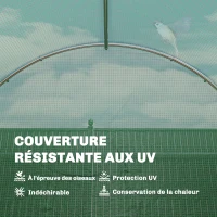 Outsunny Serre tunnel de jardin 6m², serre de jardin tunnel 200x300x200cm porte et 8 fenêtres, bâche PE 140 g/m² vert(m-6)