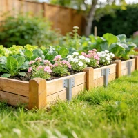 Outsunny set van 20 bielbeugels voor spoorbielzen, 41 cm zware verzinkte stalen palen met schroeven en handschoenen(m-9)