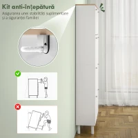 HOMCOM Dulap pantofi slim cu 4 sertare rabatabile și rafturi reglabile pentru 24-32 perechi de pantofi, 80x23.5x157 cm, alb(m-7)