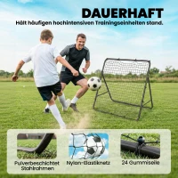 SPORTNOW Rebounder für Fußball, Klappbar verstellbar Prellwand mit 5 Winkelpositionen und 120 x 120 cm Rückprallwand Netz(m-5)