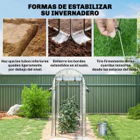 Outsunny Invernadero de Túnel 3x1x2 m con 8 Puertas Enrollables y Estructura de Acero Galvanizado Anti-UV Transparente(m-6)