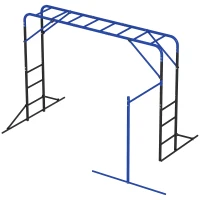 AIYAPLAY Structure d'escalade extérieure Tour d'escalade avec barre de gymnastique et barre de traction pour enfants de 3-8 ans jusqu'à 150kg 250x190x180 cm Noir(m-1)