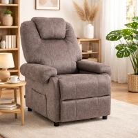 Homcom Fotoliu Relax Maro – inclinabil Manual cu Material Textil(m-2)