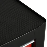 HOMCOM Carrello officina in acciaio con 5 cassetti e serratura, 61,5x33x82,5 cm, Rosso(m-5)