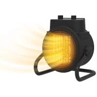 HOMCOM Calefactor cerámico PTC, radiador eléctrico soplante 2000 W, termostato ajustable, 21,5 x 15,8 x 22 cm, negro(m-8)