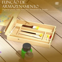 Vinsetto Cavalete de Mesa Ajustável em Madeira de Faia com 5 Compartimentos Prancha de Desenho e Esboços Dobrável 27x41,5x42,5-74,5 cm Madeira(m-6)