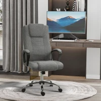 Vinsetto Cadeira de Escritório Presidencial Ergonômica Reclinável e Acolchoada com Altura e Inclinação Ajustáveis 62x76x110-119 cm(m-6)