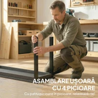 Outsunny Bancă de grădină cu 2 locuri, 130x34x43 cm, gri(m-8)