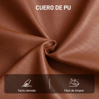 HOMCOM Butaca de Salón Tapizado en PU Sillón Lectura con Asiento Acolchado Reposabrazos Patas Metálicas Marrón(m-7)
