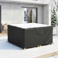 Outsunny Housse de protection pour mobilier de jardin résistante à l'hiver étanche bâche anti-UV tissu Oxford 420D 125x125x74 cm Noir(m-5)