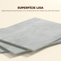 HOMCOM Mesa de Sala de Jantar Dobrável com 2 Prateleiras de Armazenamento e Rodas para Cozinha 75x140x74 cm Cinza(m-7)