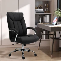 Vinsetto Fotoliu de birou, scaun de birou ergonomic, înălțime reglabilă, spătar înalt, funcție de înclinare, 65x78x118cm, negru(m-6)