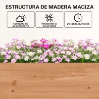 Outsunny Jardinieră din lemn cu 4 niveluri Jardinieră ridicată exterioară cu orificii de drenaj și material nețesut Maro(m-4)
