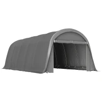 Outsunny Carport tenda garage con pareti laterali rimovibili, 360x720 cm, Grigio scuro(m-8)