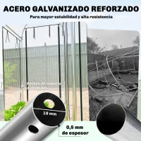 Outsunny Invernadero de Túnel 3x1x2 m con 8 Puertas Enrollables y Estructura de Acero Galvanizado Anti-UV Transparente(m-5)