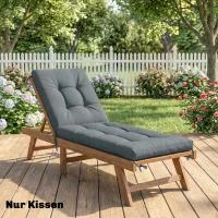 Outsunny Palettenkissen Abnehmbar Sitzkissen mit Befestigungsbändern Palettenpolster für die meisten Liegen 198x65x13cm Dunkelgrau(m-8)