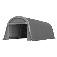 Outsunny Carport tenda garage con pareti laterali rimovibili, 360x720 cm, Grigio scuro(m-7)