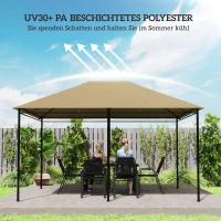 Outsunny Ersatzdach Pavillon Pavillon-Baldachin, wetterbeständig, 397 x 297 cm, Khaki(m-4)