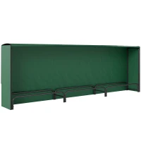 Outsunny Leñero de 1 m³ Regulable con Toldo Impermeable de PE y Metal 300x36x99 cm Negro y Verde Oscuro(m-1)
