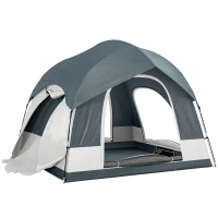 Outsunny Tente de Camping Facile à Monter 2-4 Personnes avec 3 Portes, Imperméable, Compatible avec SUV, Bleu Foncé(m-12)