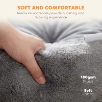 PawHut Cat Bed, Reversible Dog Pet Bed for Indoor Cats and Small Dogs, Round Bed with Supportive Bolster, Dark Grey(m-8)