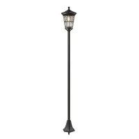 Outsunny Set mit 2 Solar-Gartenleuchten, verstellbare Höhe, 2 Helligkeitsstufen, IP44 wasserfest, für Terrasse, Patio, Schwarz(m-1)