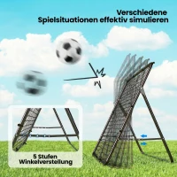 SPORTNOW Rebounder für Fußball, Klappbar verstellbar Prellwand mit 5 Winkelpositionen und 120 x 120 cm Rückprallwand Netz(m-4)