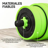 SPORTNOW Juego de Mancuernas Ajustables 30 kg 4 en 1 como Kettlebell Barra Mancuernas Soporte para Flexiones para Gimnasio Casa(m-7)