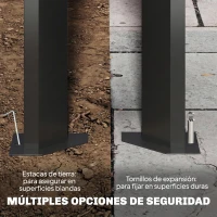 Outsunny Pérgola de Jardín 3x4 m con Protección UPF 50+ Gazebo con Techo Ajustable Estructura de Metal para Exterior Crema(m-6)