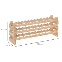 HOMCOM Portabottiglie modulabile a 3 livelli per 36 bottiglie, 114x28x42,5 cm, Naturale(m-3)