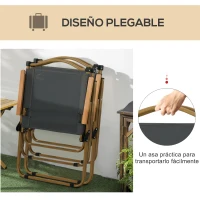 Outsunny Set 2 Sillas de Jardín Plegables con Reposabrazos Sillas para Camping y Playa en Tela Oxford 54x59x78 cm Gris Oscuro(m-5)