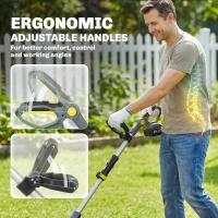 Outsunny Cordless Tiller, 18V Electric Garden Rotavator with 2 x 4000mAh Batteries, Charger, 20cm Tilling Width & 8cm Depth(m-8)